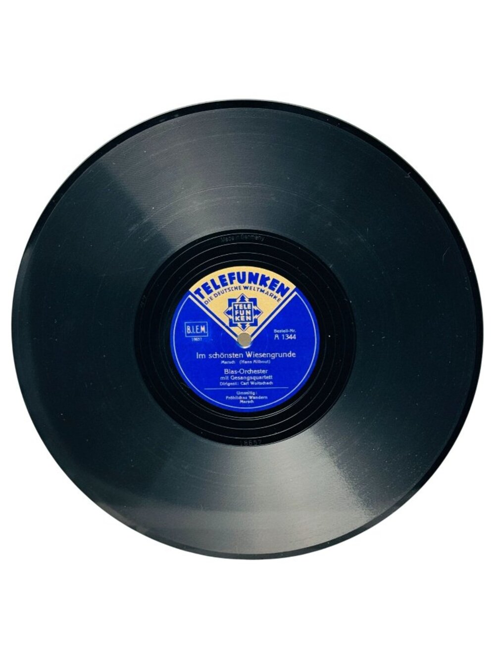 Blas-Orchester Im Schönsten Wiesengrunde 10in Shellac 78 RPM Telefunken A 1344